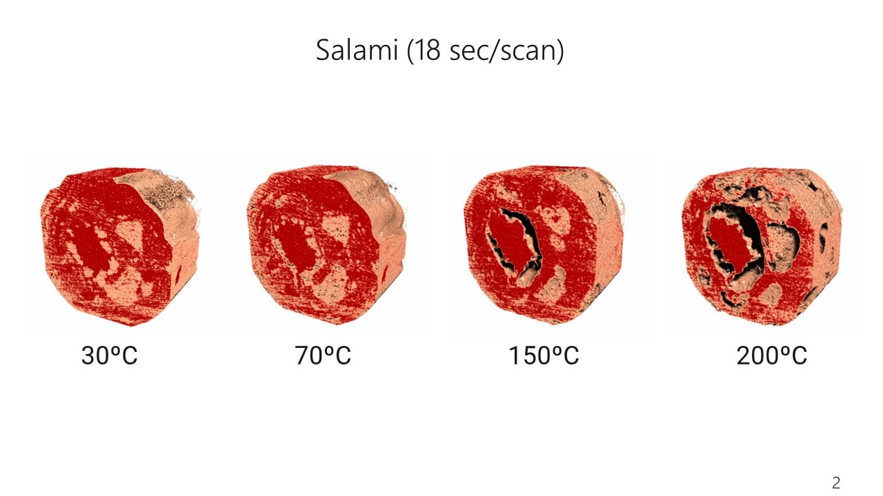 Processed Meat Heating Experiment by Xray CT